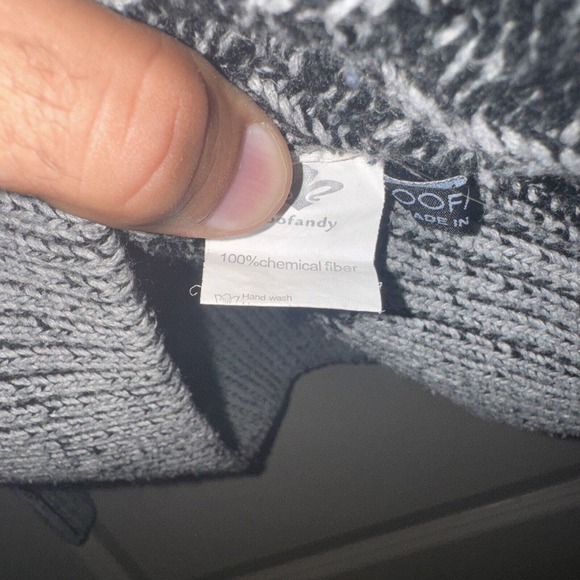 COOFANDY Mens Knitted Chunky Pullover Turtleneck Sweater Grey/Black Sz M - Picture 3 of 6